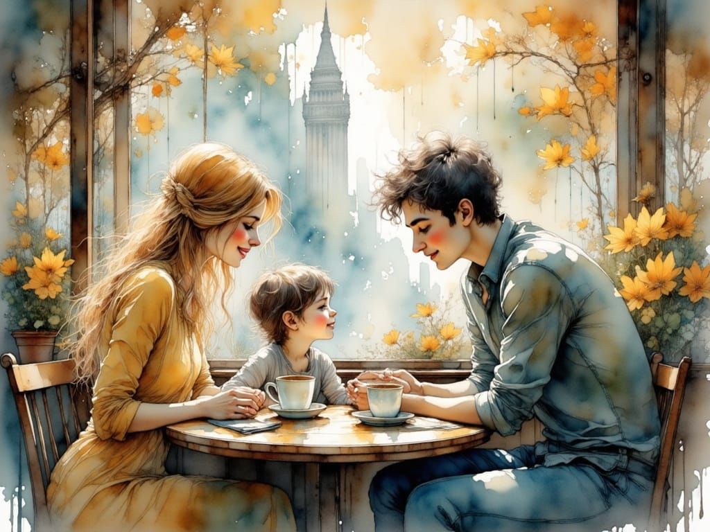 Intimate Parisian Morning in Watercolor