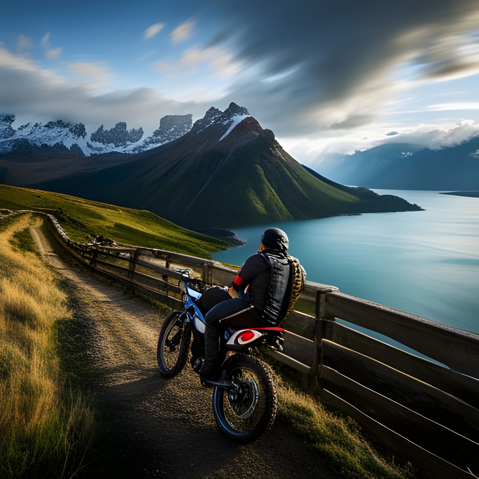 Custom Bike Evades Police: Cinematic Digital Art