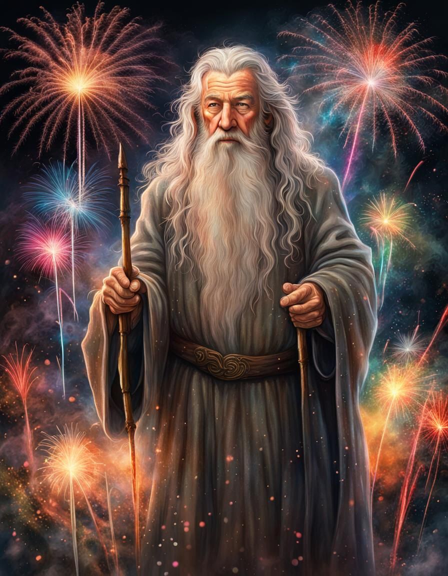 Gandalf Creates a Dramatic Fireworks Display