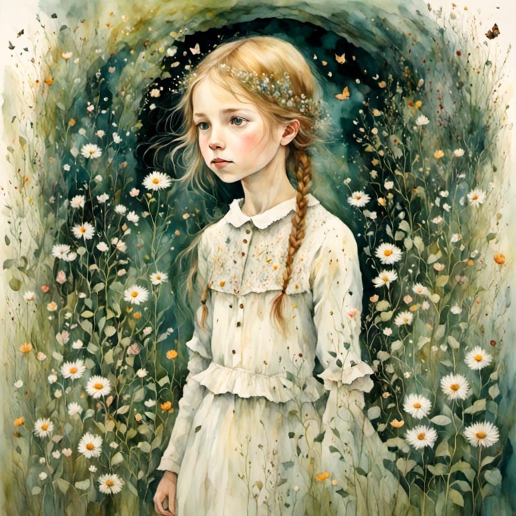 Girl in a Secret Garden