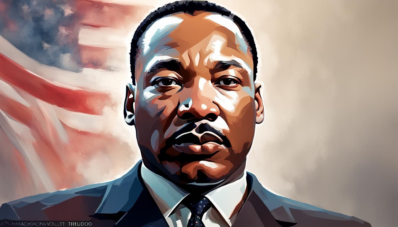 Portrait of Martin Luther King Jr. Patriot and Visionary.