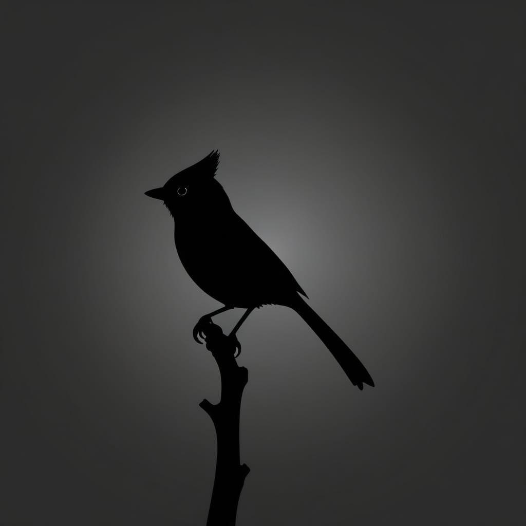 Tufted Titmouse in Minimalist Silhouette