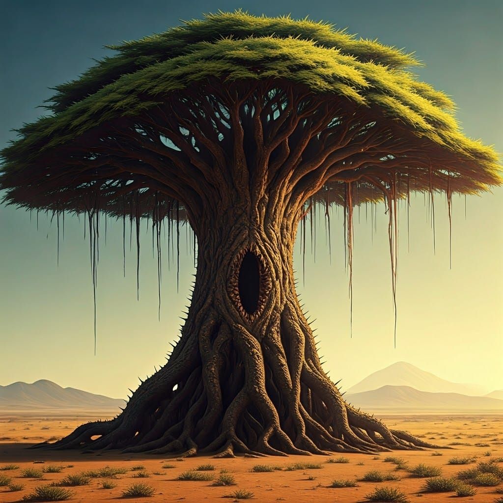 A Sentient Acacia Tree Stands Tall in the Sahelian Plains