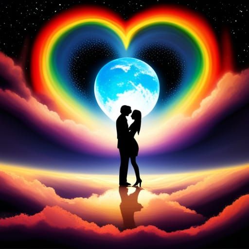 Couple's Heartfelt Embrace Under a Starry Sky