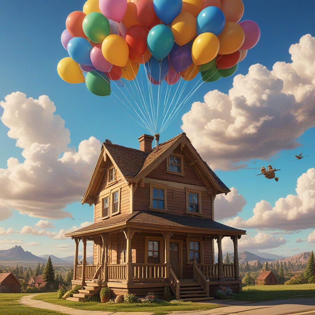 Carl Fredricksen's House Soars in Pixar Style