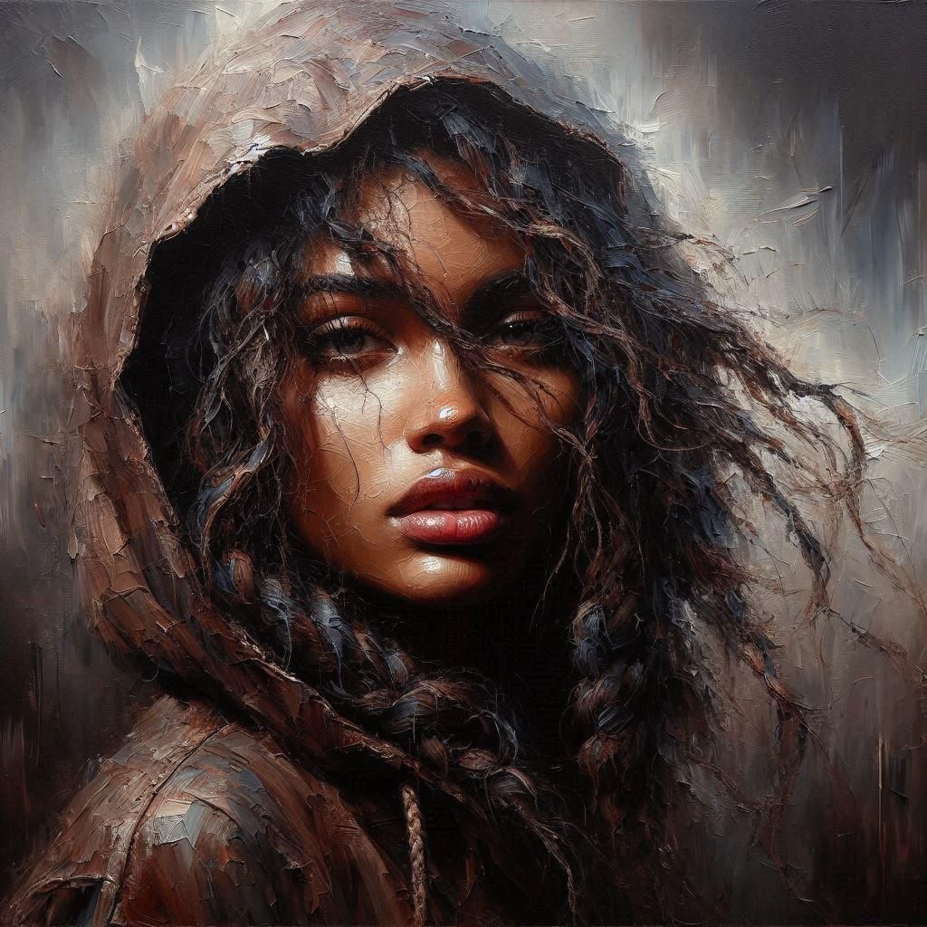 Classic Oil Painting with Visible Brushstrokes