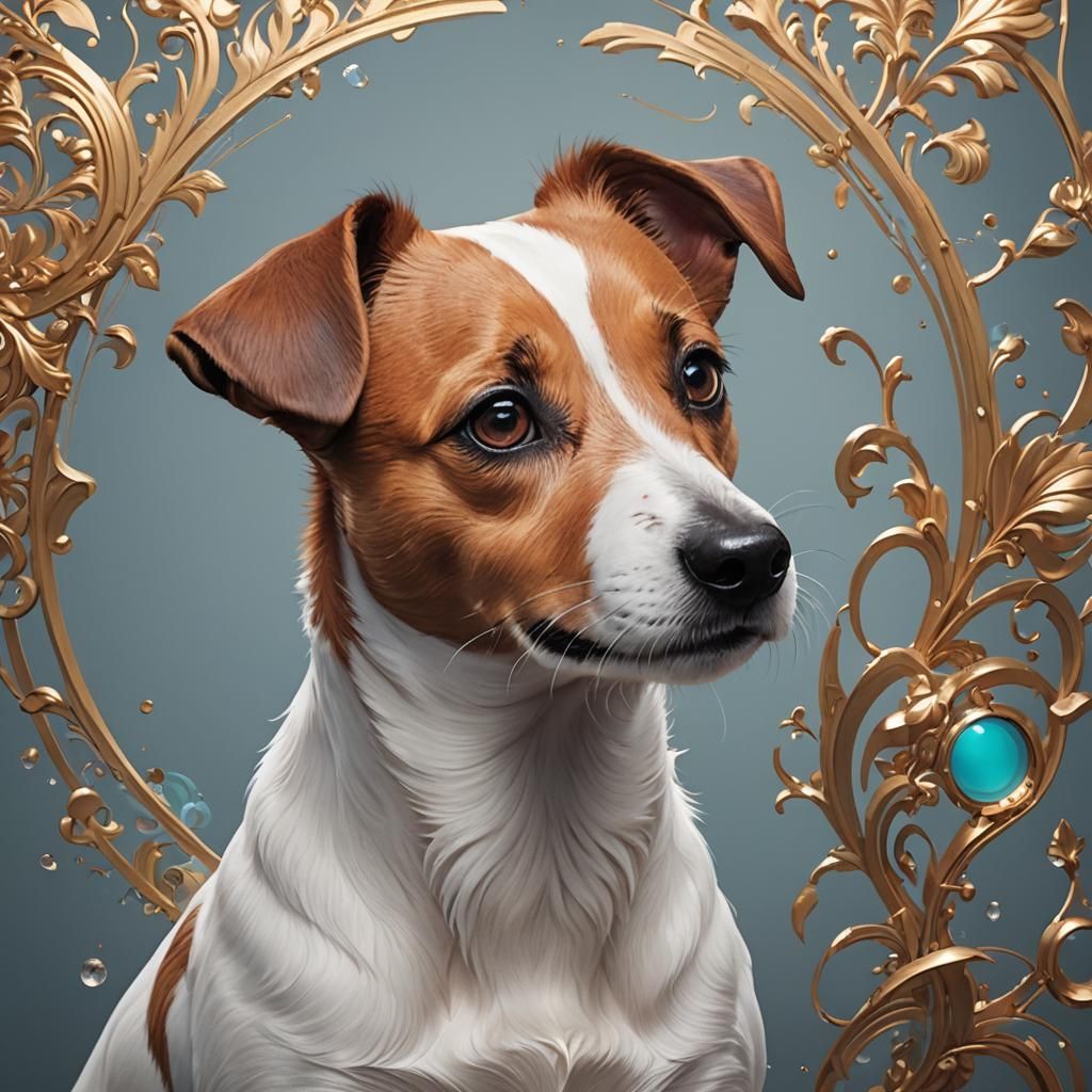 Hyperdetailed Jack Russel Portrait in Artgerm Style