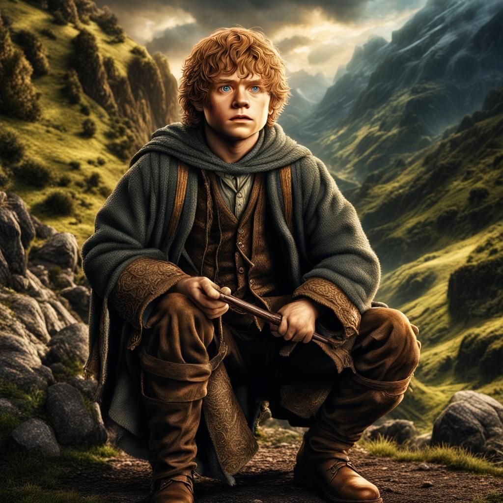Hyperrealistic Portrait of Samwise from Lord of the Rings