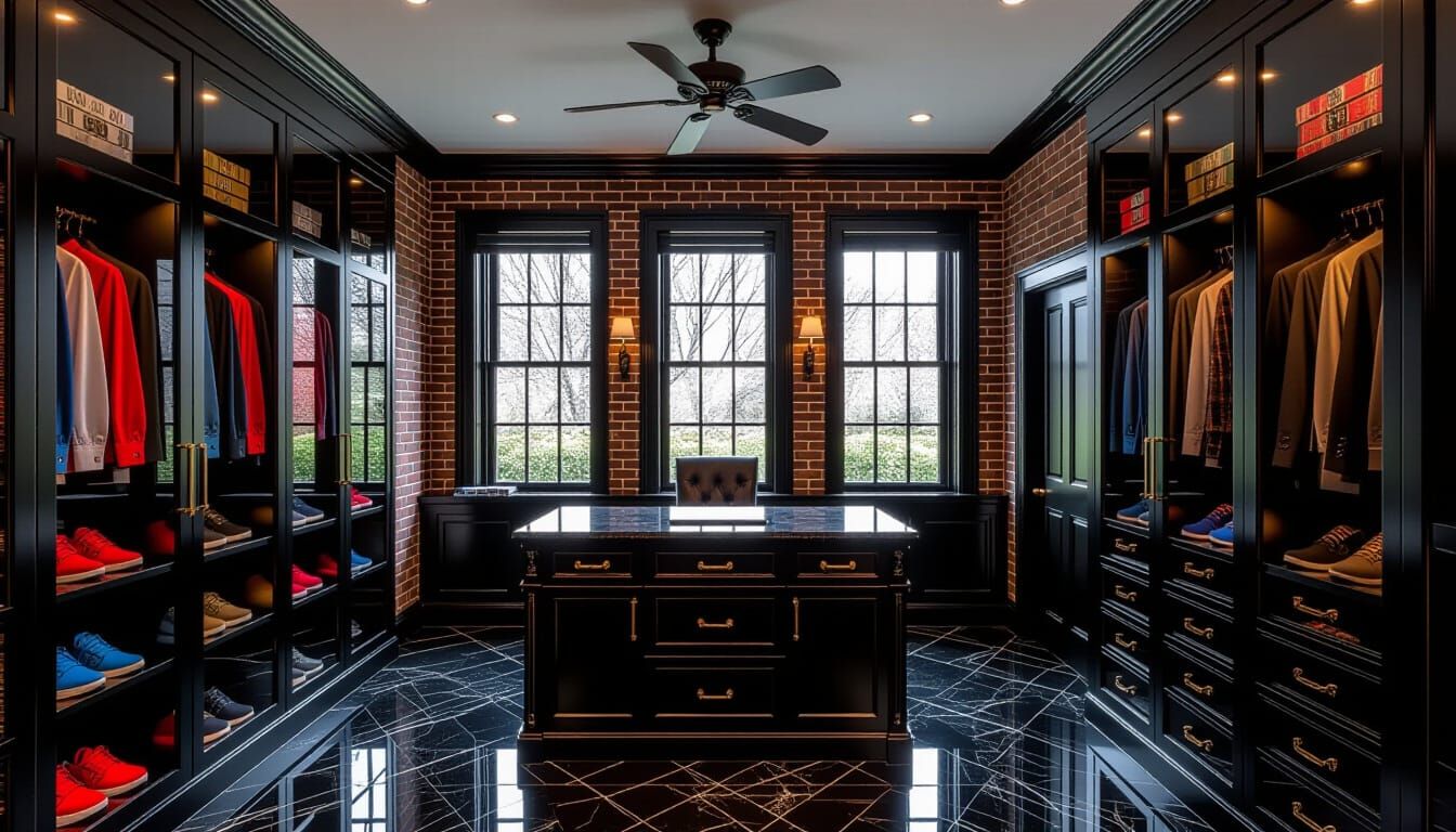 Victorian Walk-In Closet with Gothic Style