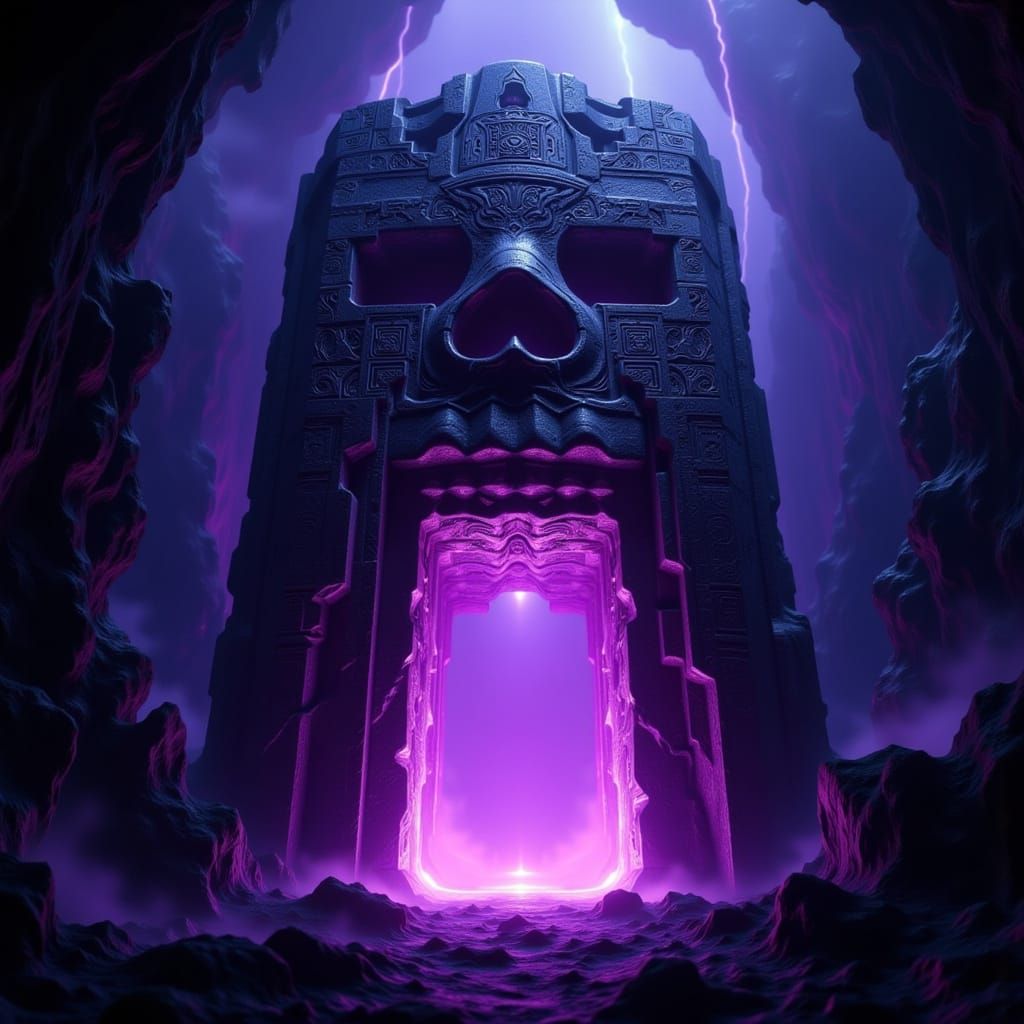 Monolithic Nether Portal in Overgrown Dimensions