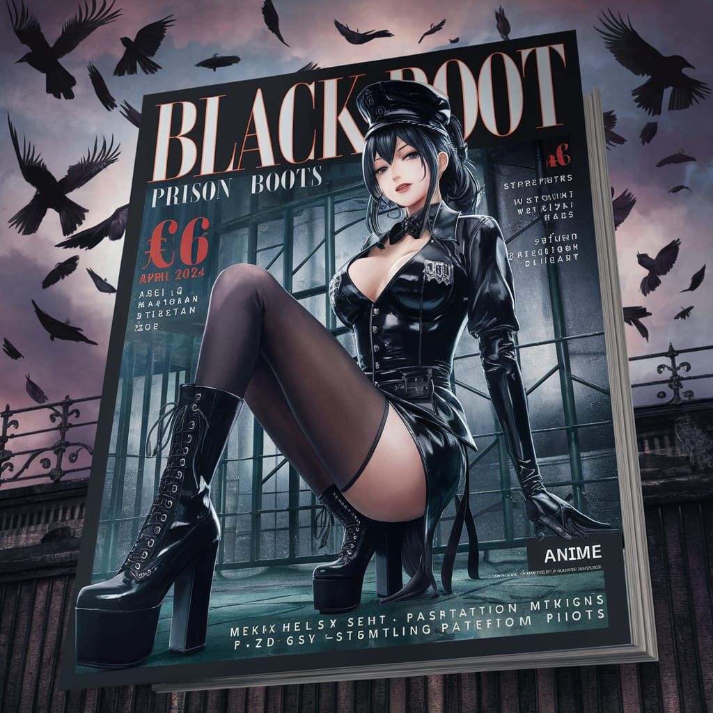 Gothic Anime Prison Guard on Magazine Cover