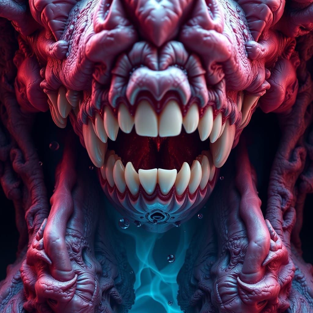 Accelerated Teeth Growth in Fantastical Matte Painting