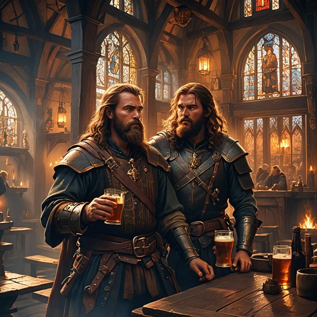 Scottish Warriors in Tavern: Digital Matte Painting