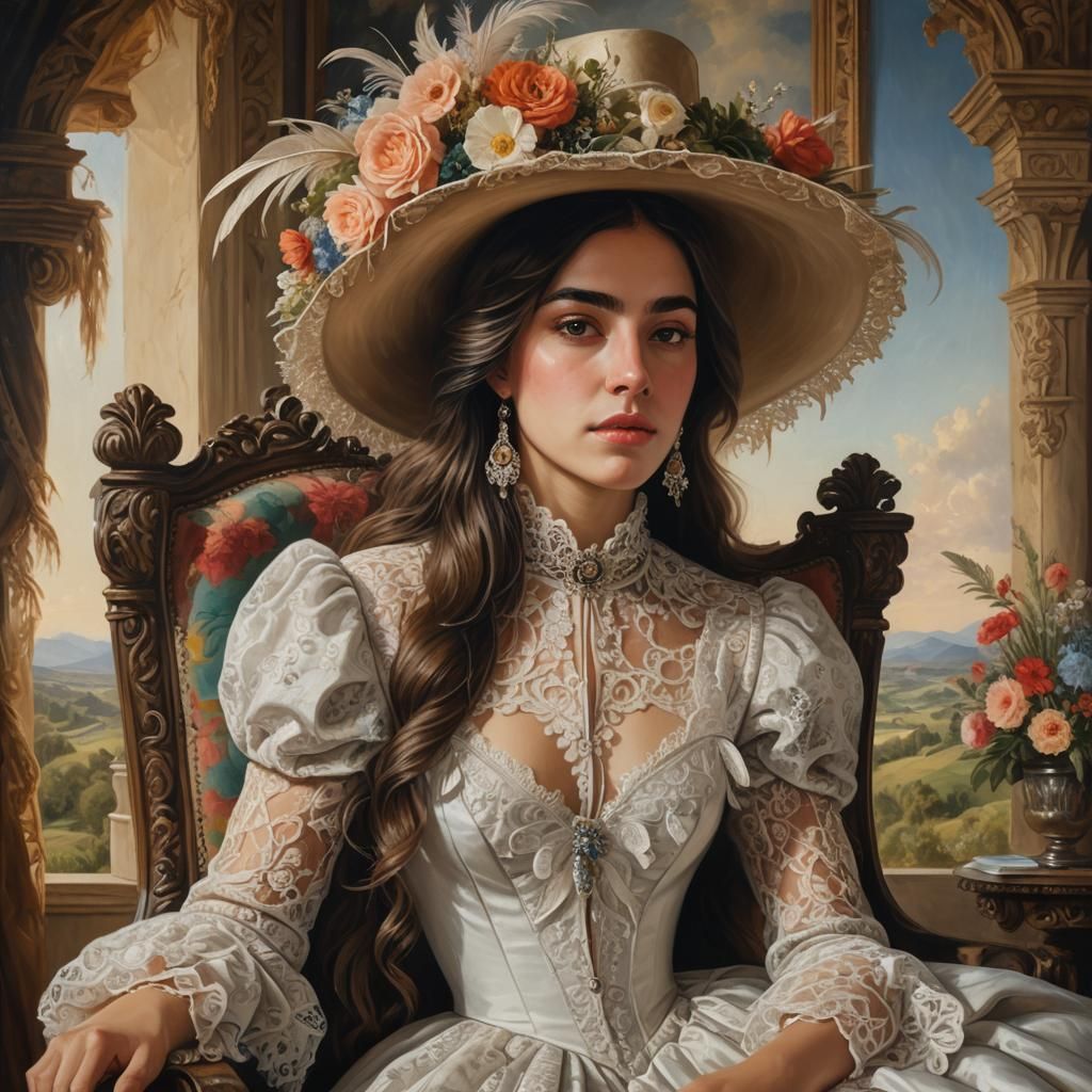 Elegant Portrait of a Woman in Classical Realism
