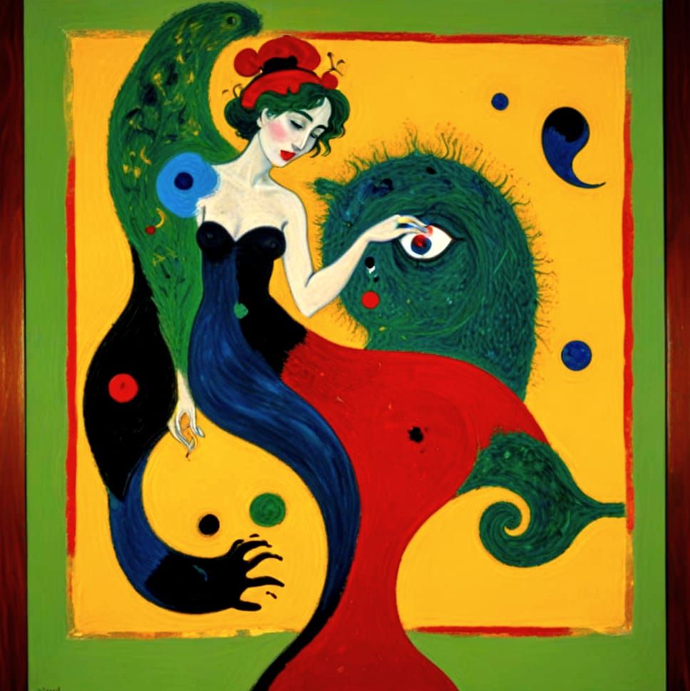 Surreal Beauty Unveiled in Photorealistic Oil on Canvas Mast...