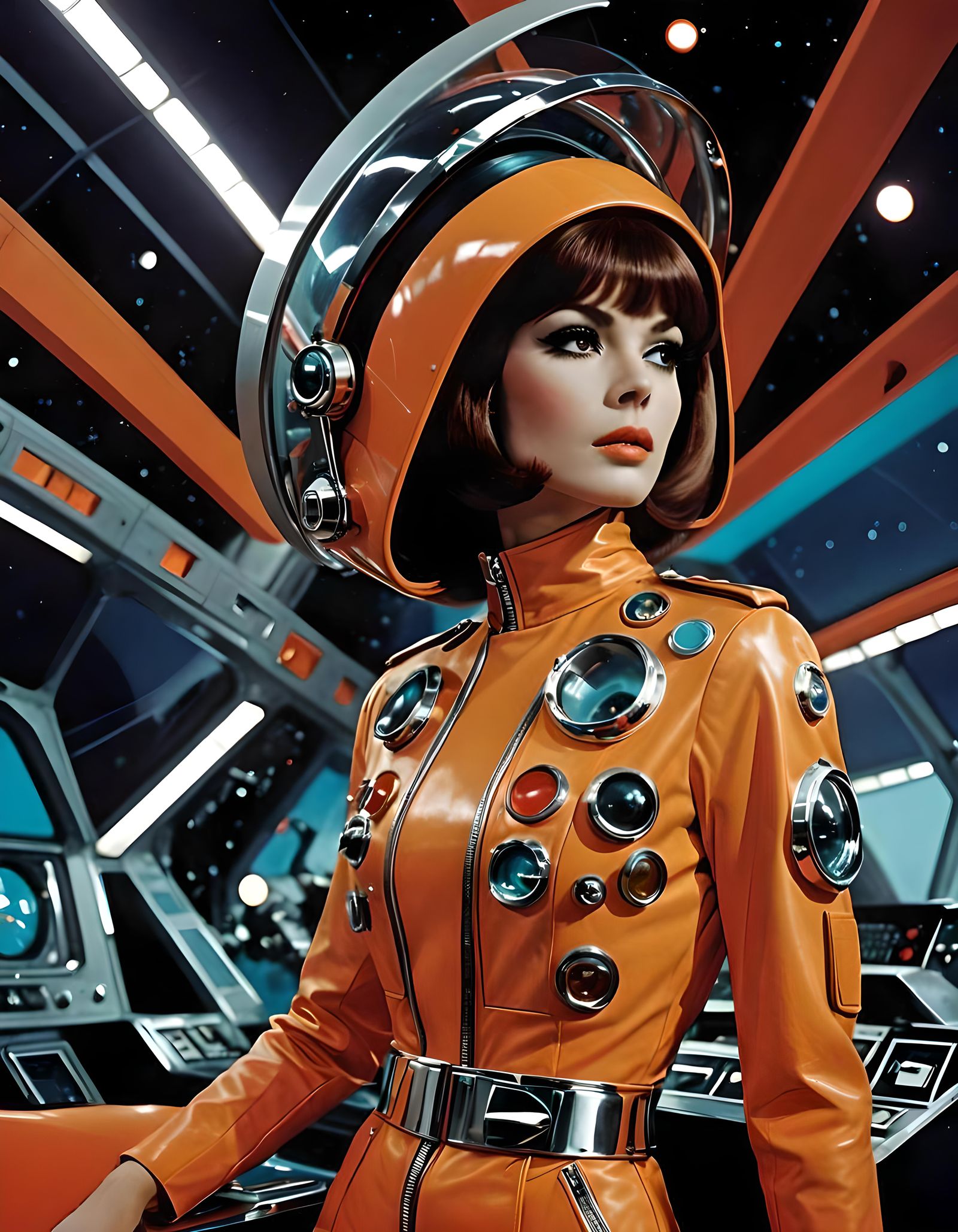 Orange Space Suit with Concept Helmet