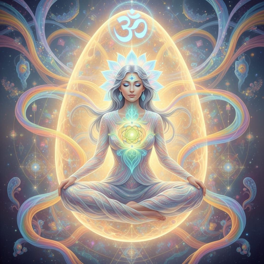 Celestial Goddess in Radiant Light Egg