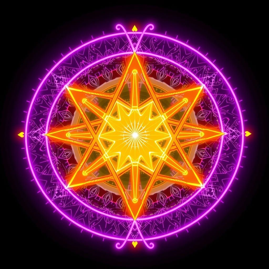 Neon sign mathematics Fractal Zentangle