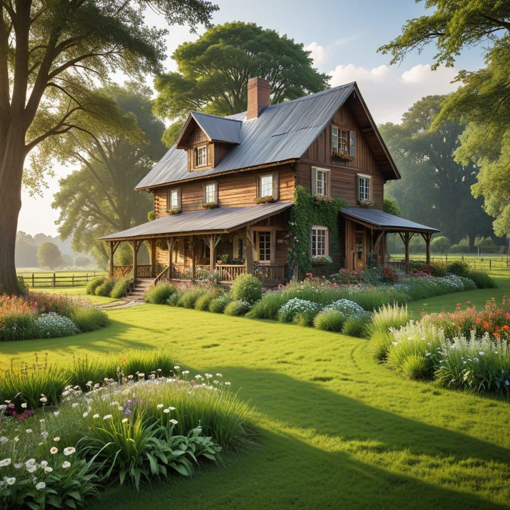 Vintage Country Estate with Fresh Floral Still Life