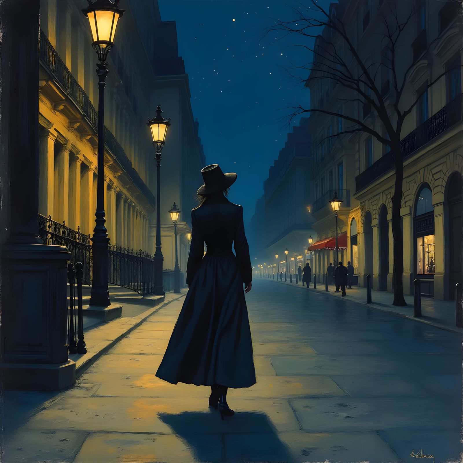 Romantic Parisian Night Scene