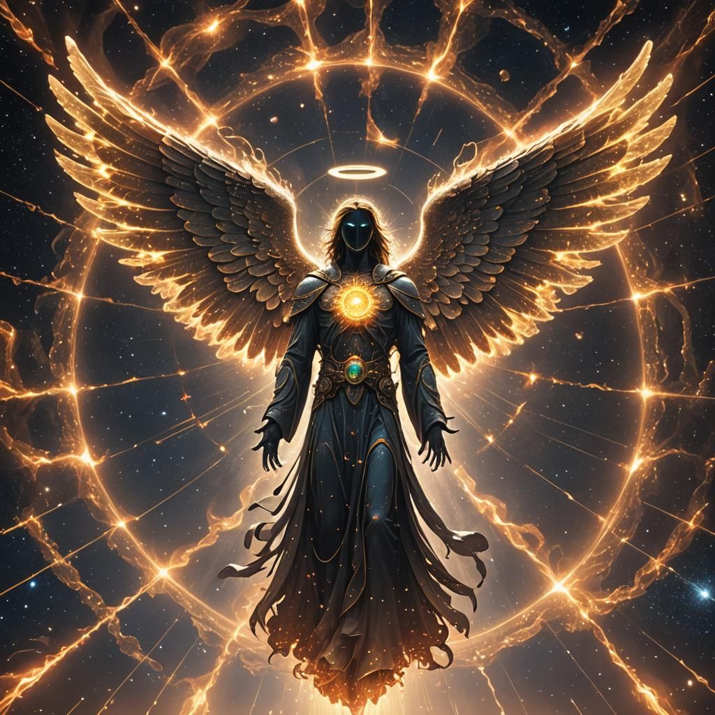 Angel of Darkness with Solar Flame Wings