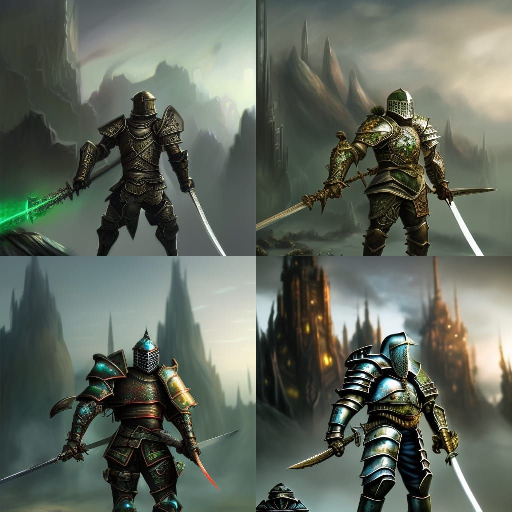 Green Flamed Knight Concept Art