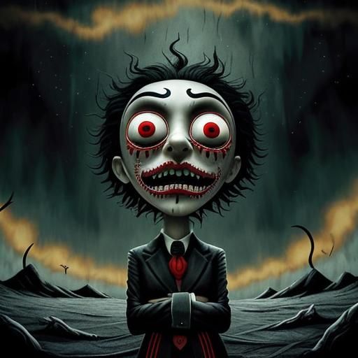 Billy the Puppet in Surreal Emotional Landscape