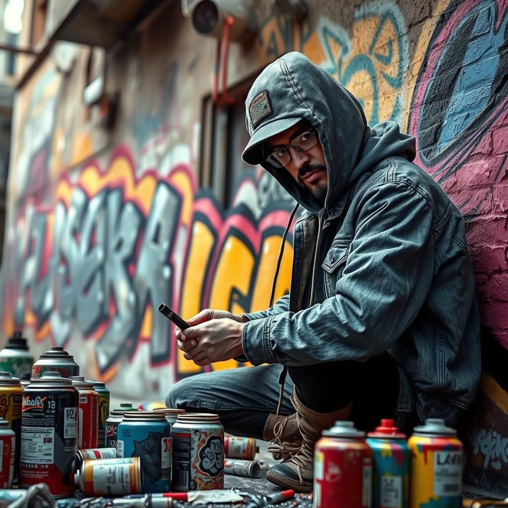 Hyperrealistic 3D Graffiti Street Art in Urban Setting