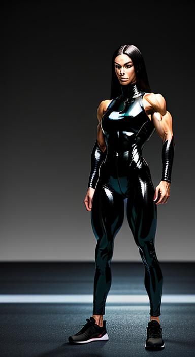 Skinny Bodybuilder with Abs Levitating Proudly