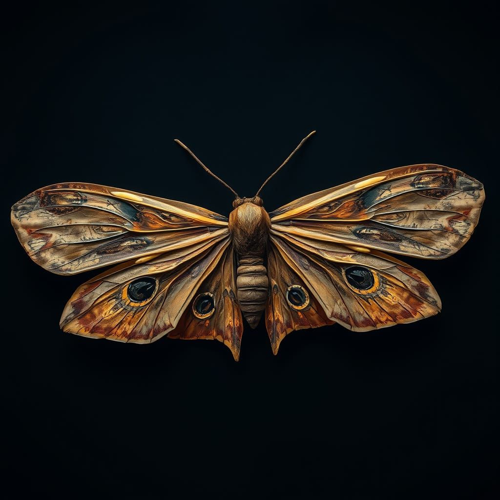 Moth Wings Crafted from Autumn Leaves