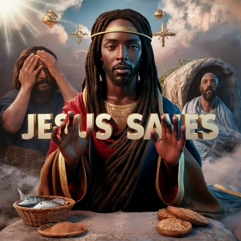 Black Jesus Movie Poster in Hyperrealistic Style