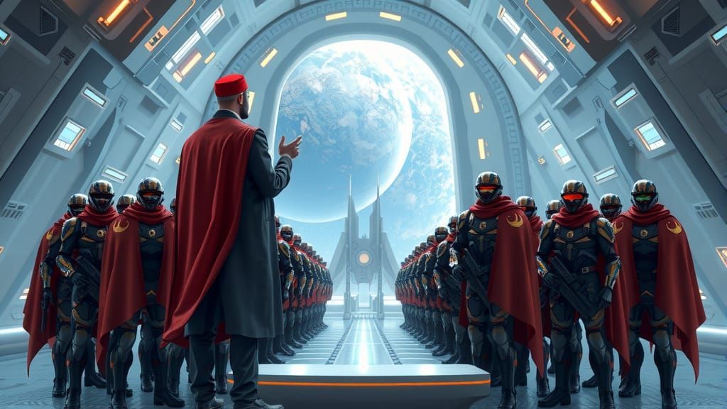 Futuristic Space Leader Inspires Muslim Space Marines