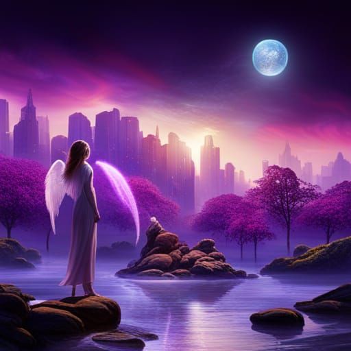 Ethereal Angel of Light in Water