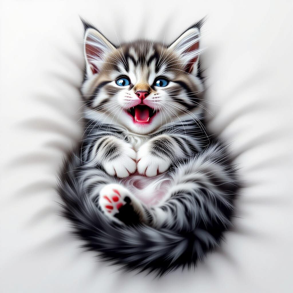 A grey merle cat Blue British cat
 baby