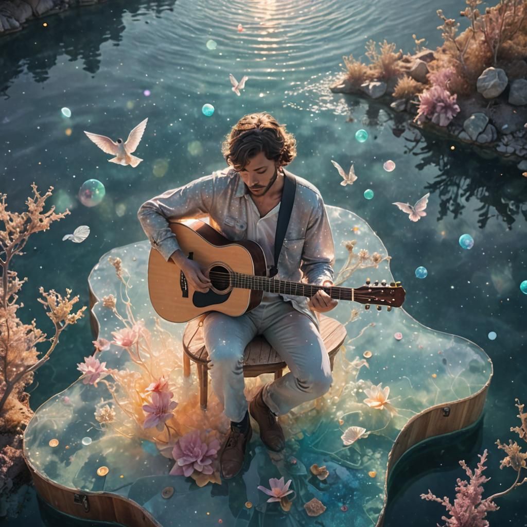 Celestial Musician in a Fantasy Dreamscape