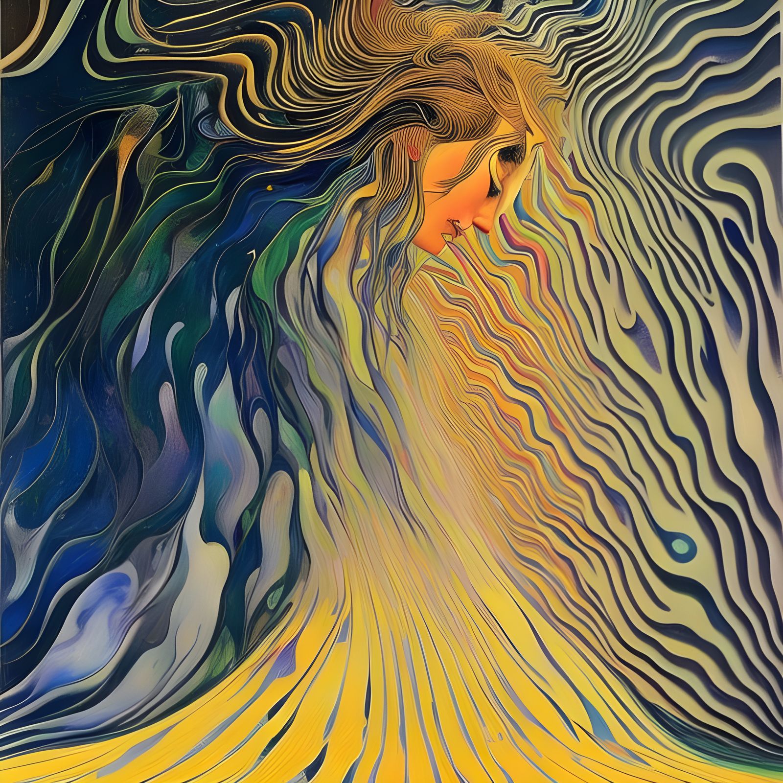 Surreal Reality Drips Through Spacetime, a Painting