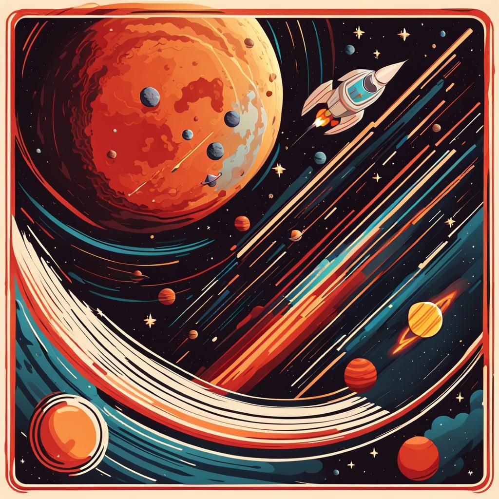 Cartoon Rocket's Space Adventure in Looney Tunes Style