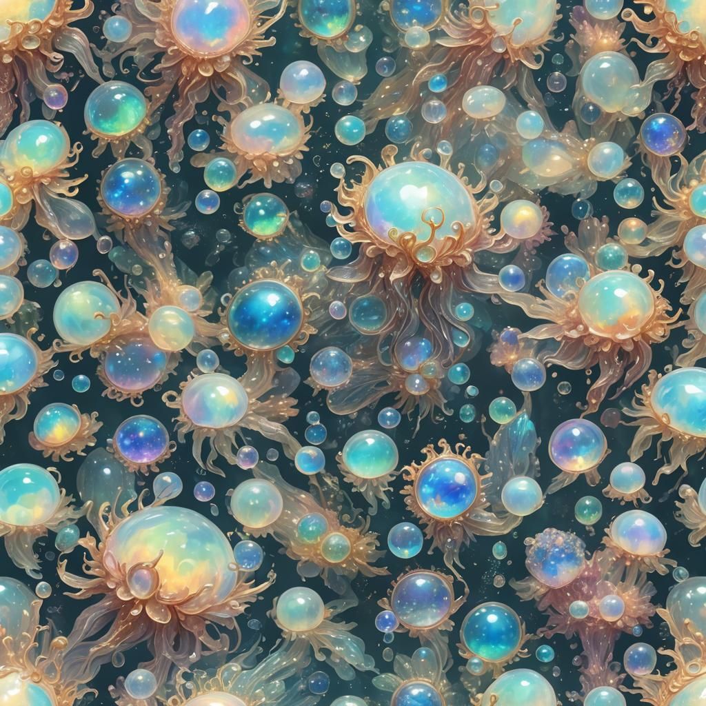 Ethereal Crystal Jellyfish in Hyperdetailed Fantasy Style