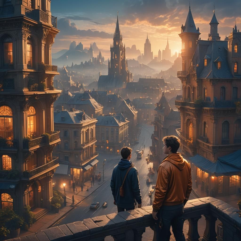 Magical Realism: Man Sees Figure in Misty City