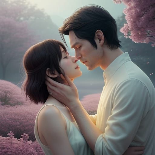 Dreamlike Lovers in a Softly Glowing Realm