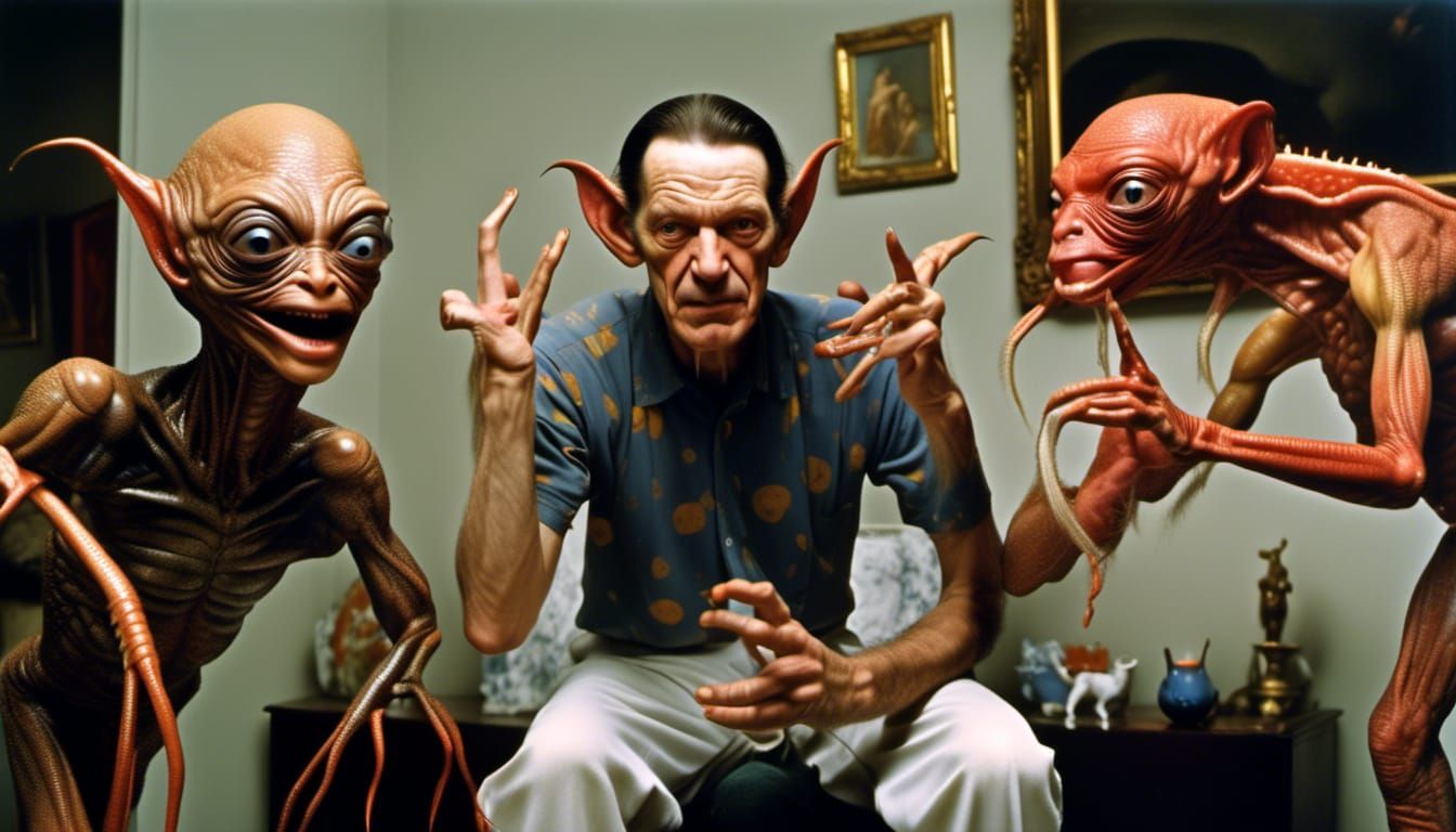 Hyperrealistic Aliens and Pets in Bizarre Homes