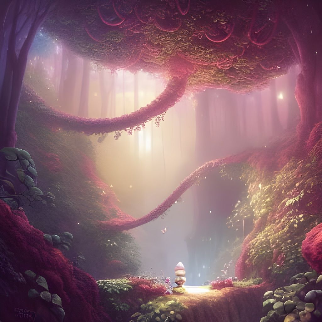 Glowing Crystal Grotto in Sci-Fi Landscape