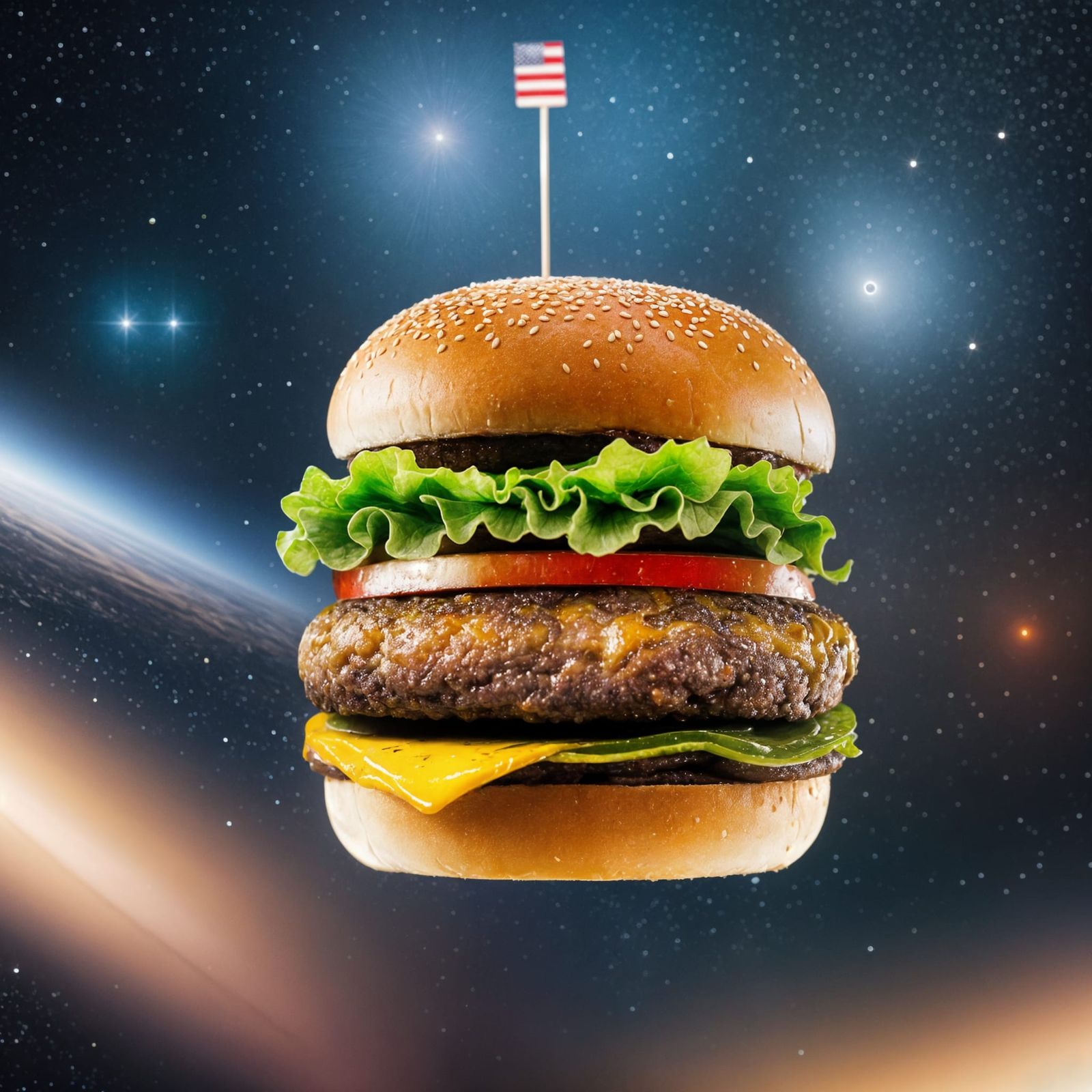 Burger Drifting Through Space: NASA Photography