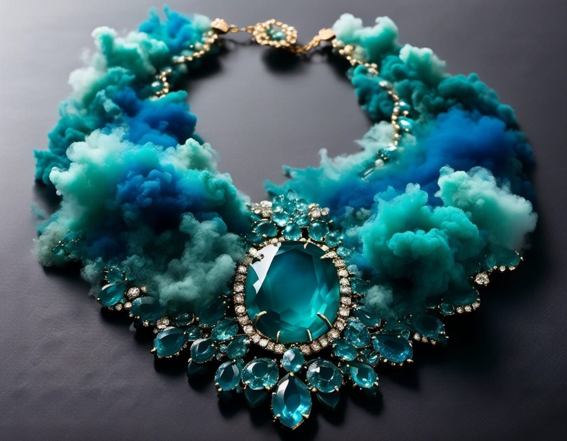 Luxury Smoke Necklace in Turquoise and Blue