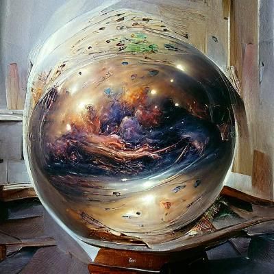 Universe in a Ball as Oil Painting