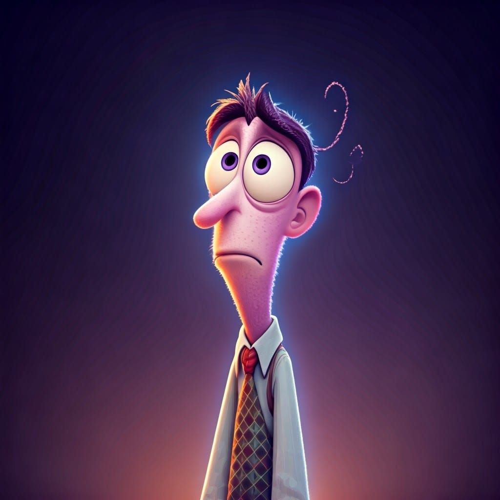 Fear from Inside Out as Oil Painting