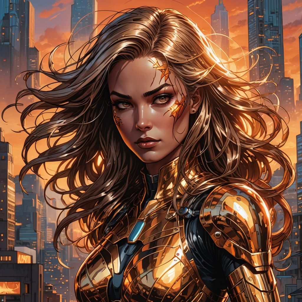 Iron Girl Comic Art in Brooks/Mumford Style