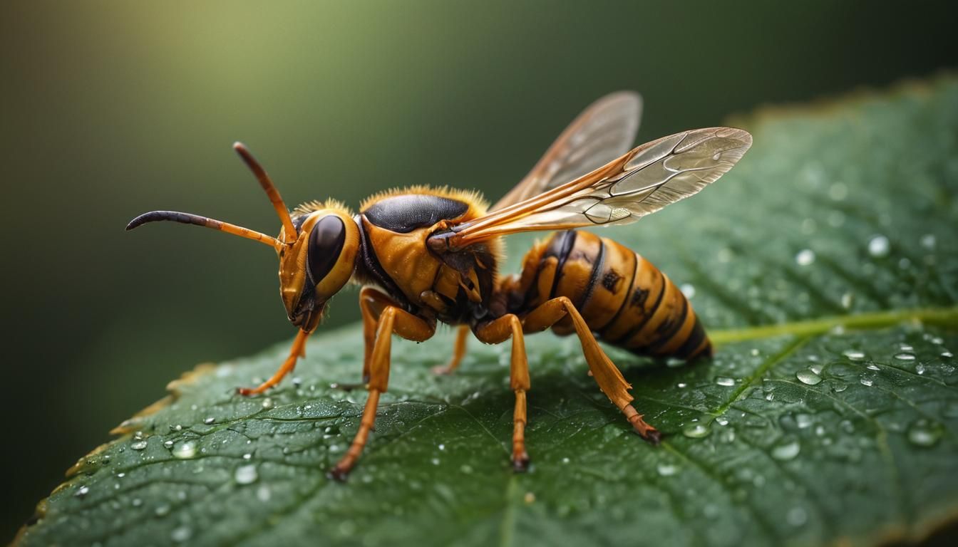 Japanese Giant Hornet in Golden Light