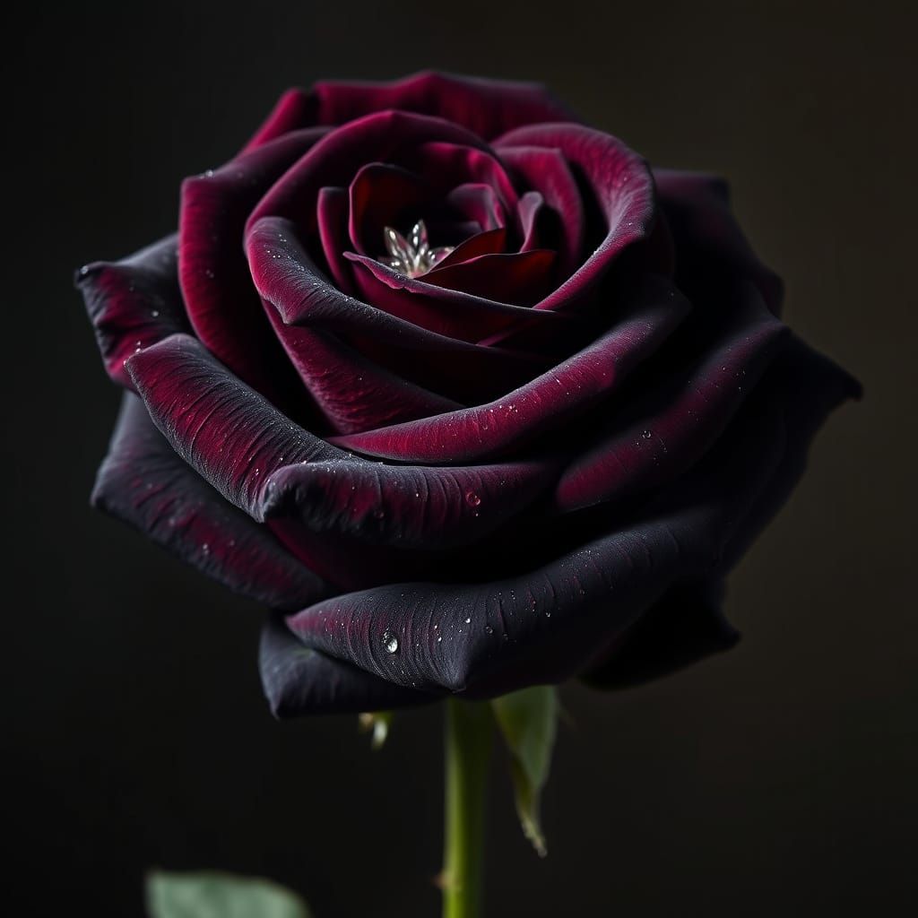 Ethereal Black Rose Blooms in Morning Light