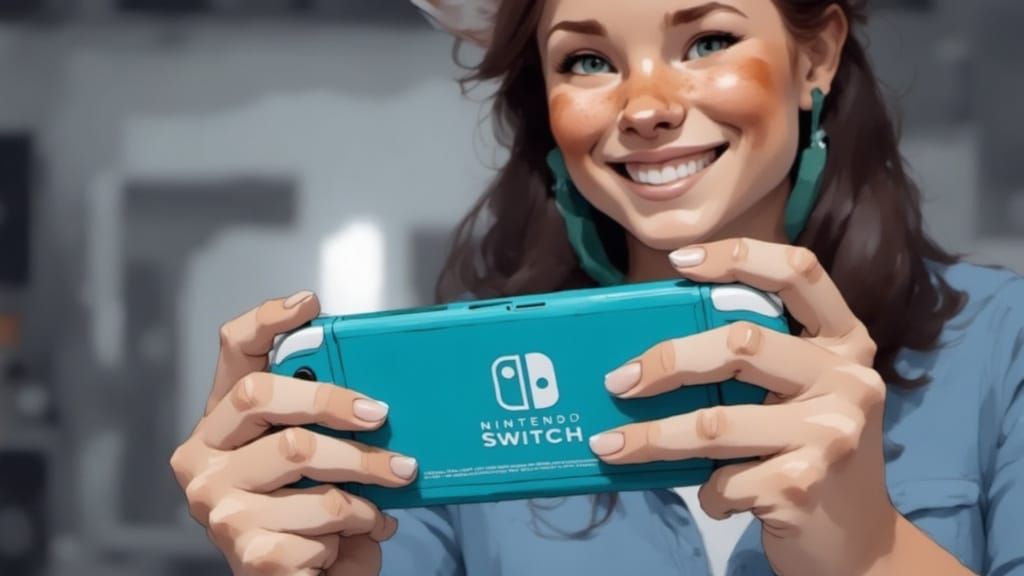 Fox-girl Vixen plays On Nintendo Switch.